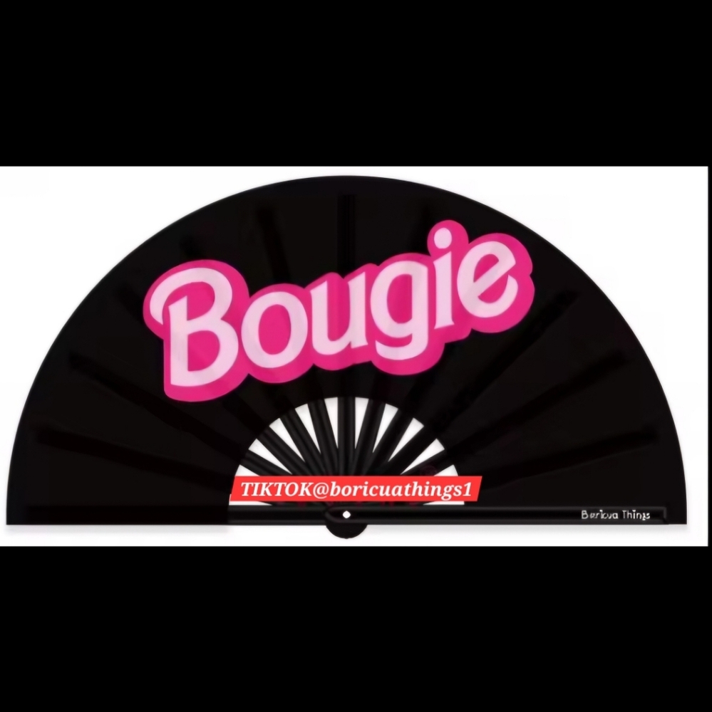 Chic Black Fan with Red 'Bougie' Accent